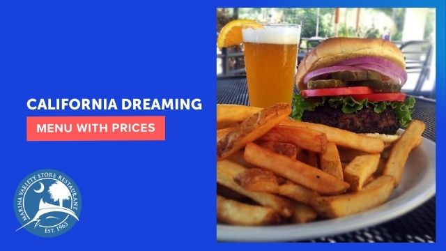 California Dreaming Menu with Prices